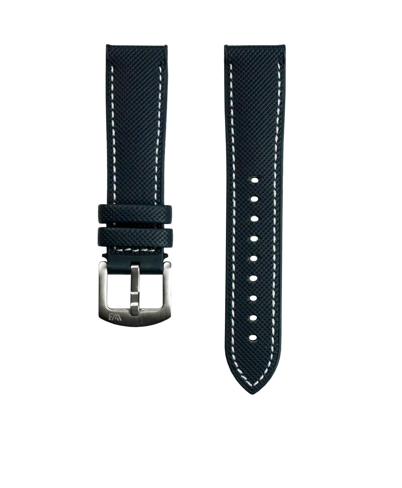 Performance Style Rubber Watch Strap – Blue-White