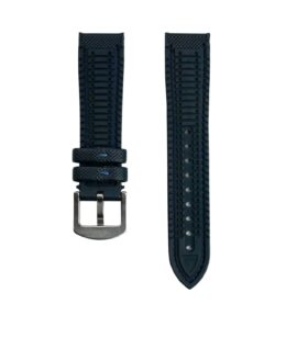 Performance Style Rubber Watch Strap – Blue-White_back