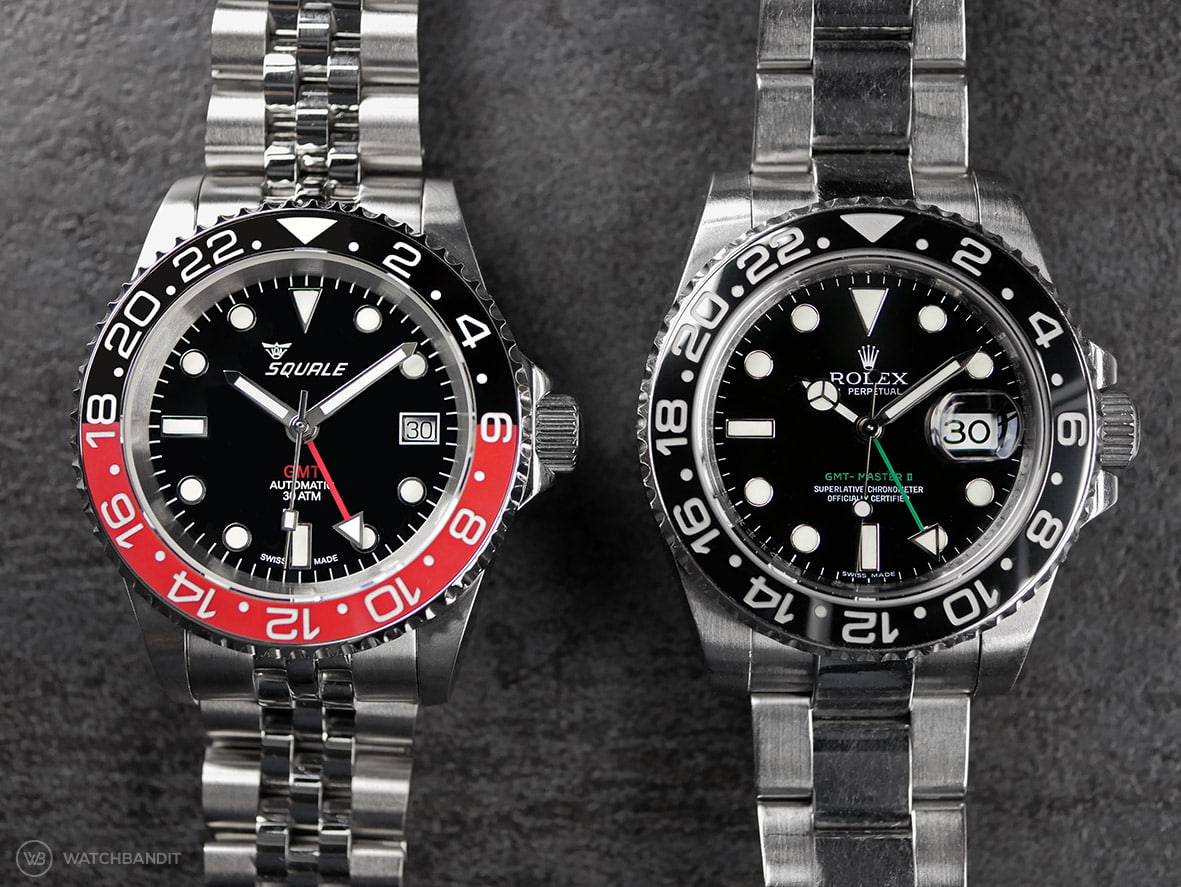 Homage Squale GMT vs Rolex GMT