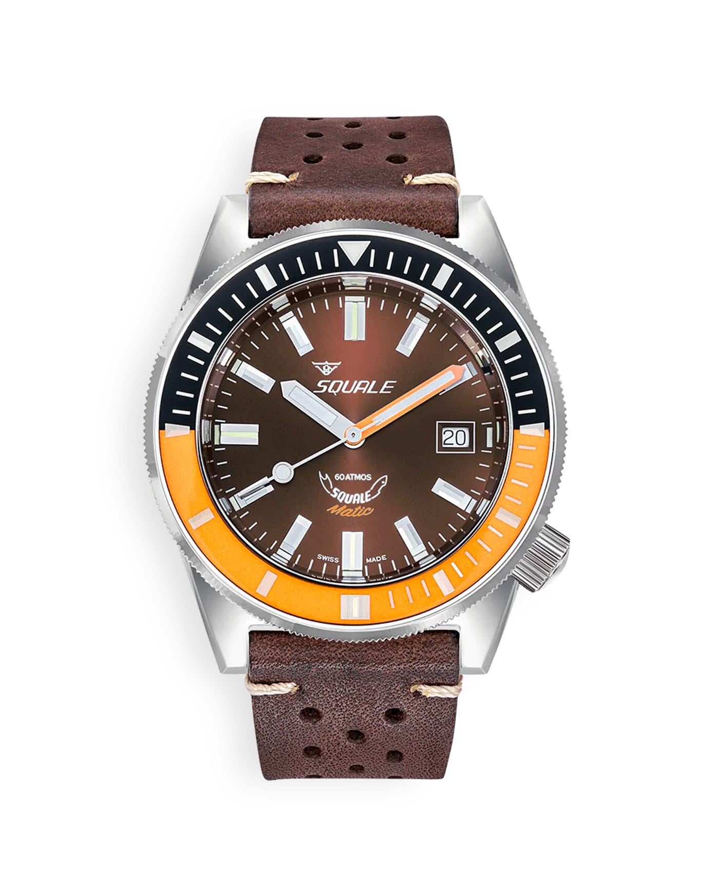 Squale - Matic - Brown - 60 ATM - Leather-min