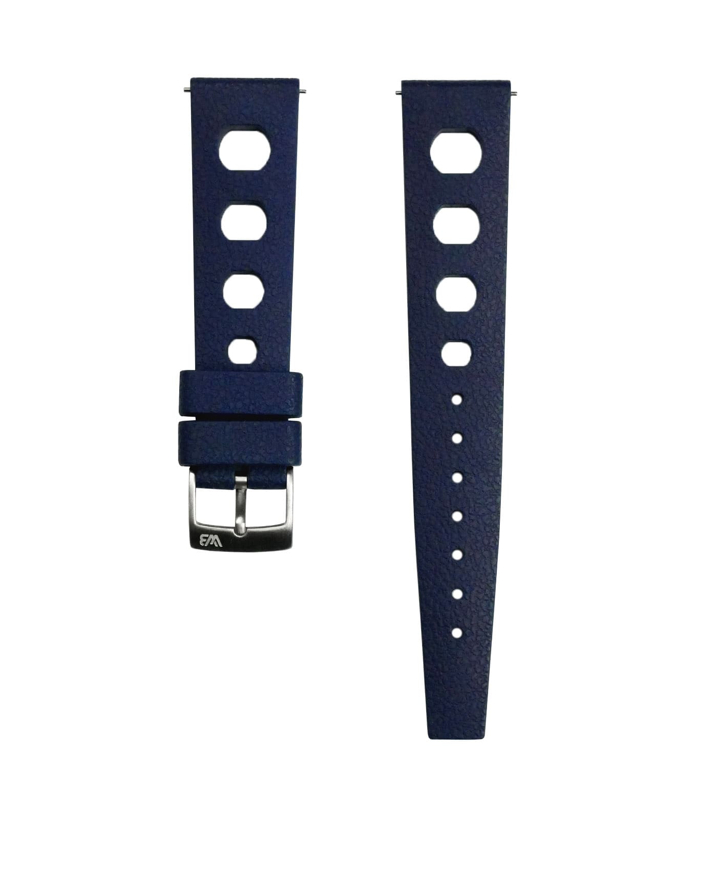 Vintage Style Rubber Watch Strap - Blue-min