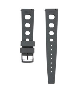 Vintage Style Rubber Watch Strap - Gray_back-min