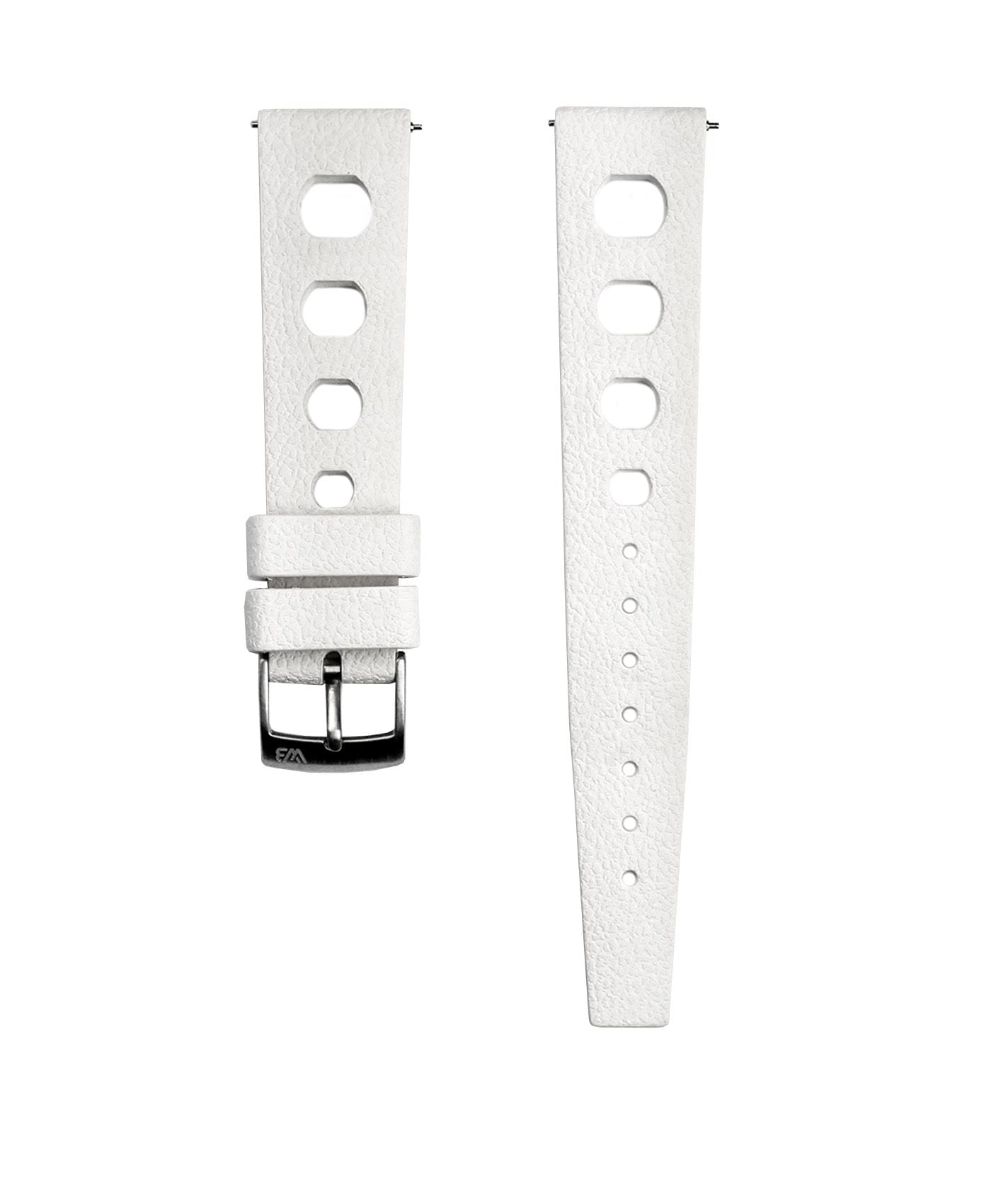 Vintage Style Rubber Watch Strap - White-min