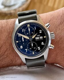 IWC Spitfire paired with Premium NATO Strap Grey - Brushed | WB Original