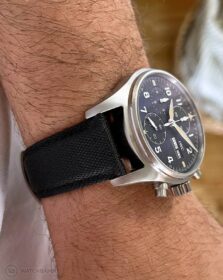 IWC Spitfire paired with Premium Sailcloth Strap Black | WB Original