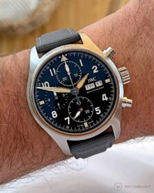 IWC Spitfire paired with Premium Sailcloth Strap Grey | WB Original