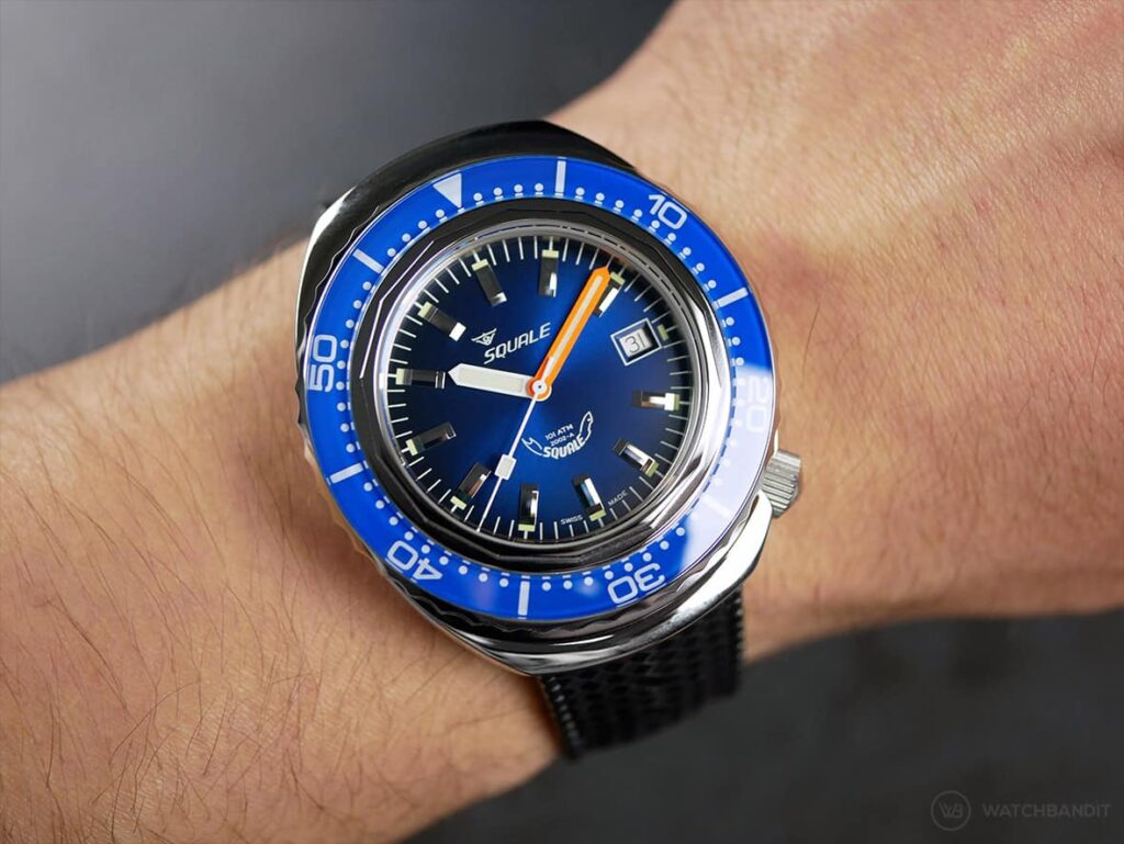 Squale-2002 Series-101 Atmos Polished Blue-Blue Dial