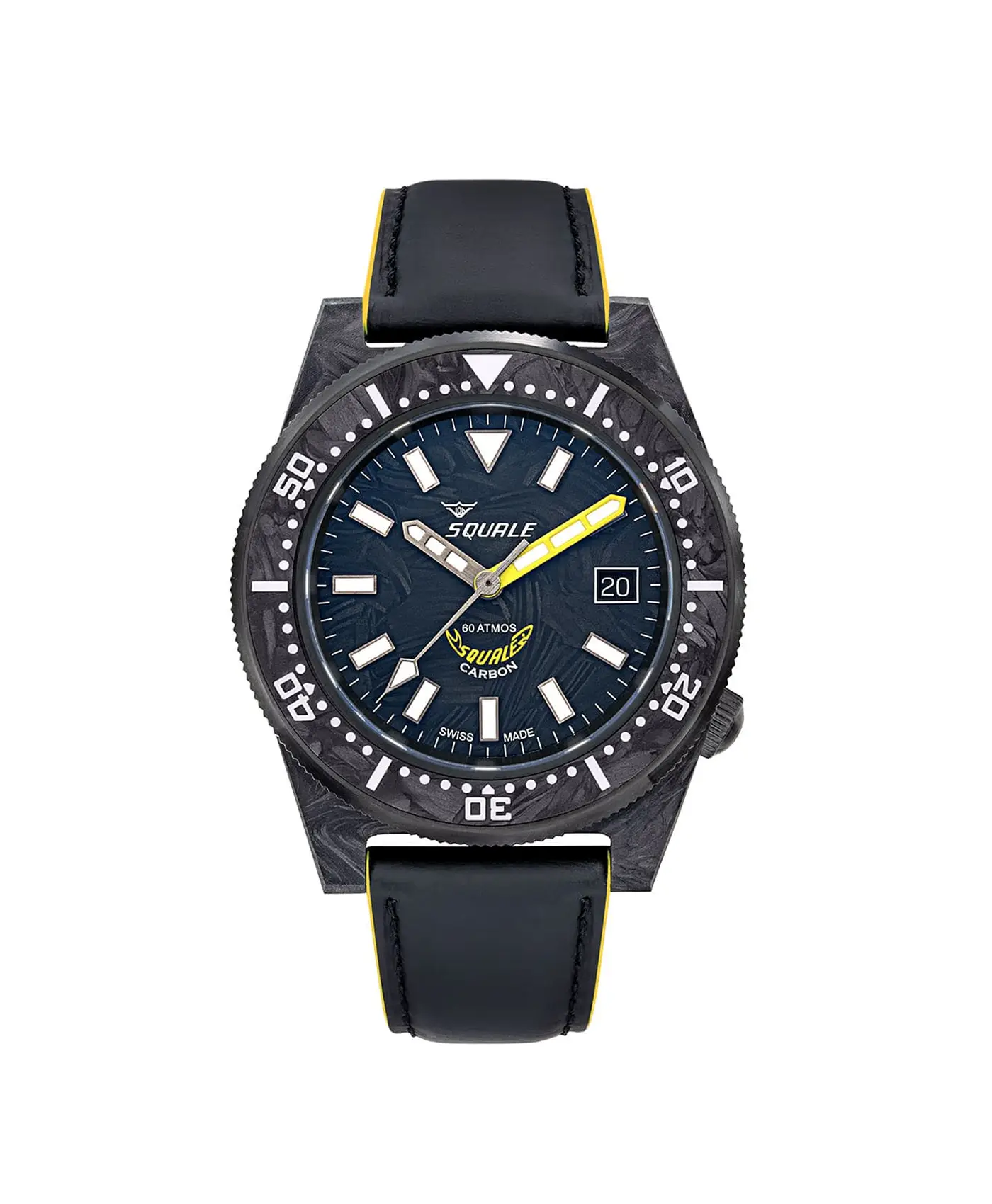 Squale – 60 ATM – T-183 Forged Carbon – Yellow Squale – 60 ATM – T-183 Forged Carbon – Yellow