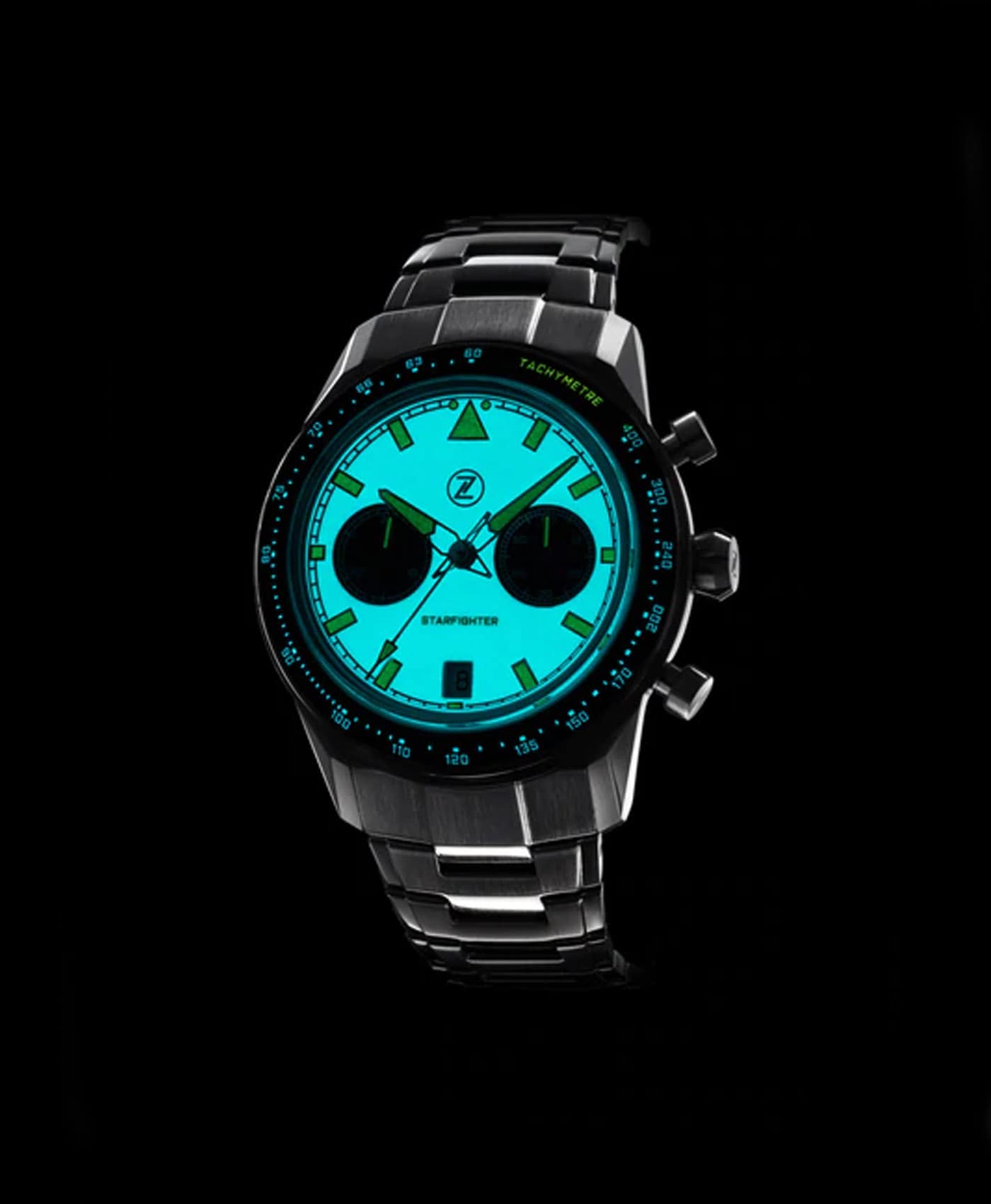 Zelos - Starfighter Chronograph - Frost - Lume-min