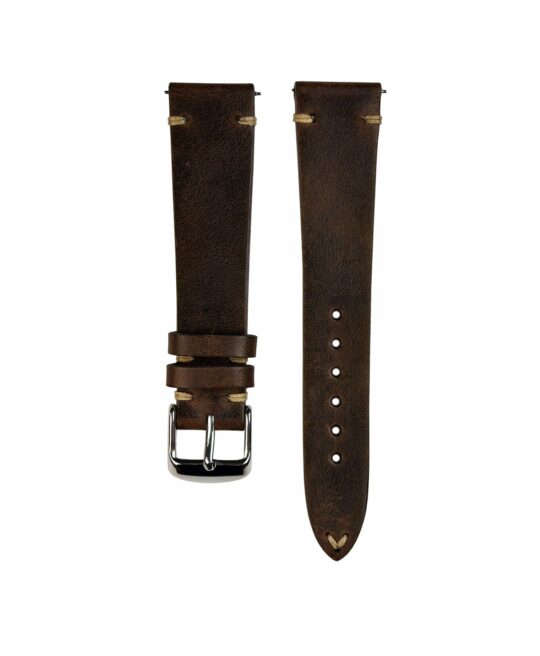 Jelsdal Dark Brown Vintage Leather Watch Strap - Watch Bands - WatchBandit