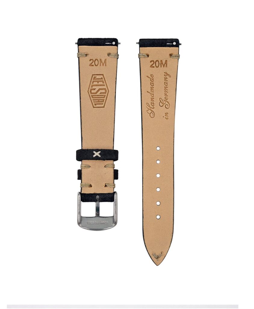 Jelsdal Vintage Suede Watch Strap Black Watch Bands WatchBandit