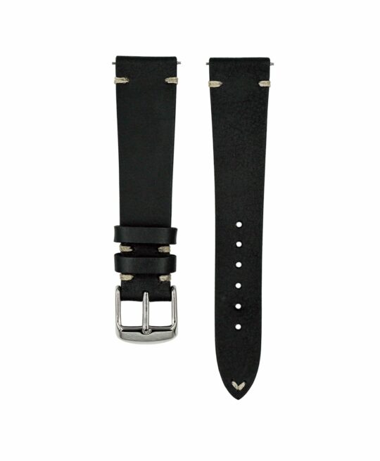 Jelsdal Vintage Leather Watch Strap Black Watch Bands WatchBandit