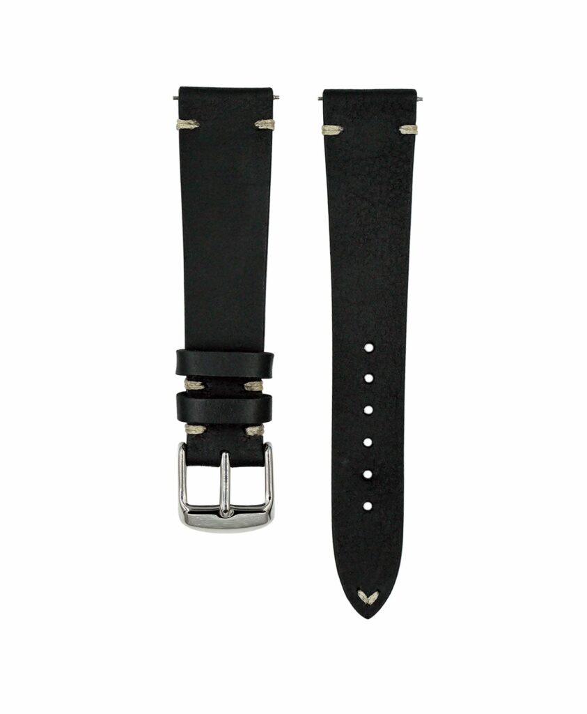 Jelsdal Vintage Leather Watch Strap Black Watch Bands WatchBandit