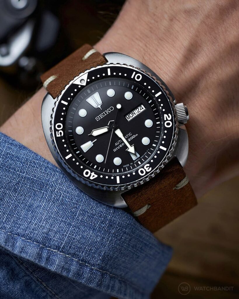 Seiko best sale diver leather