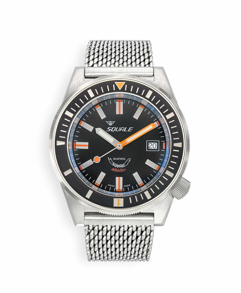 Squale - Matic - Black - 60 ATM - Mesh-min