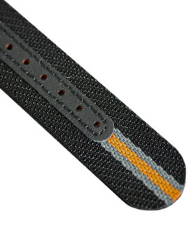 BLACK Canvas & Leather strap ORANGE stitching