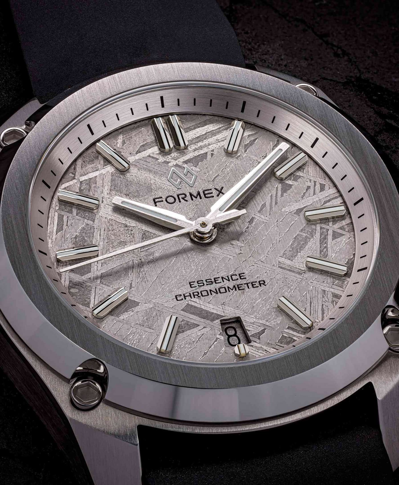 Formex - Essence ThirtyNine (39mm) Automatic Chronometer - SPACE ROCK - Limited Edition - Steel Bracelet-dial macro-min