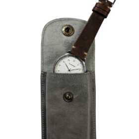 Jelsdal-Leather-Watch-Pouch-Gray-open-with-watch2-min