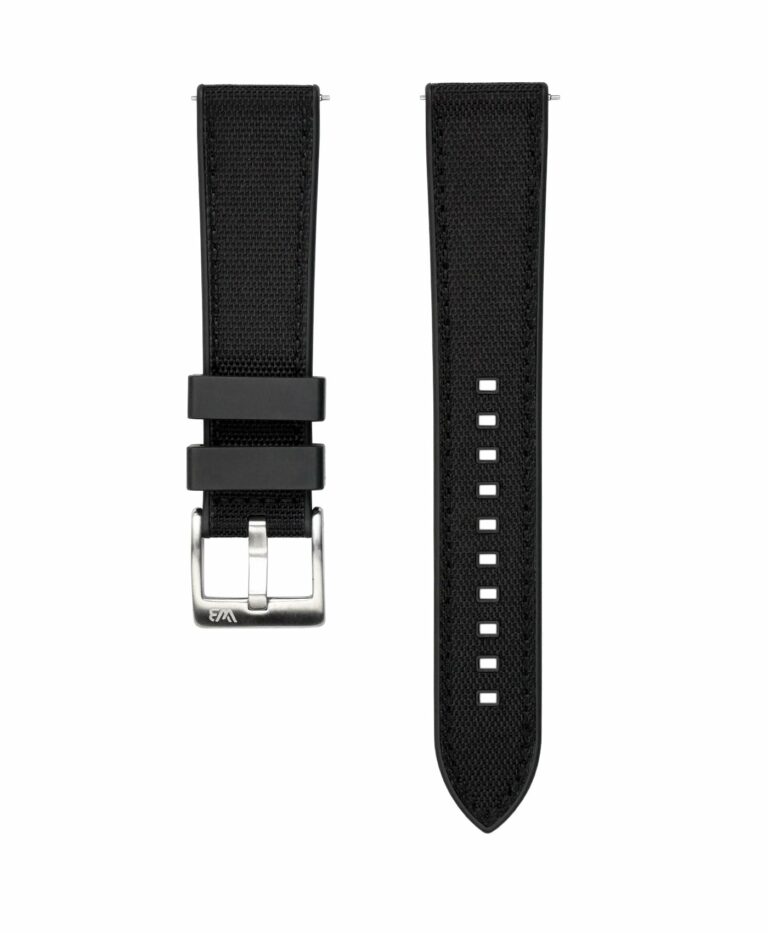 Hybrid Sailcloth/Rubber Watch Strap Black WB Original - Watch Bands ...