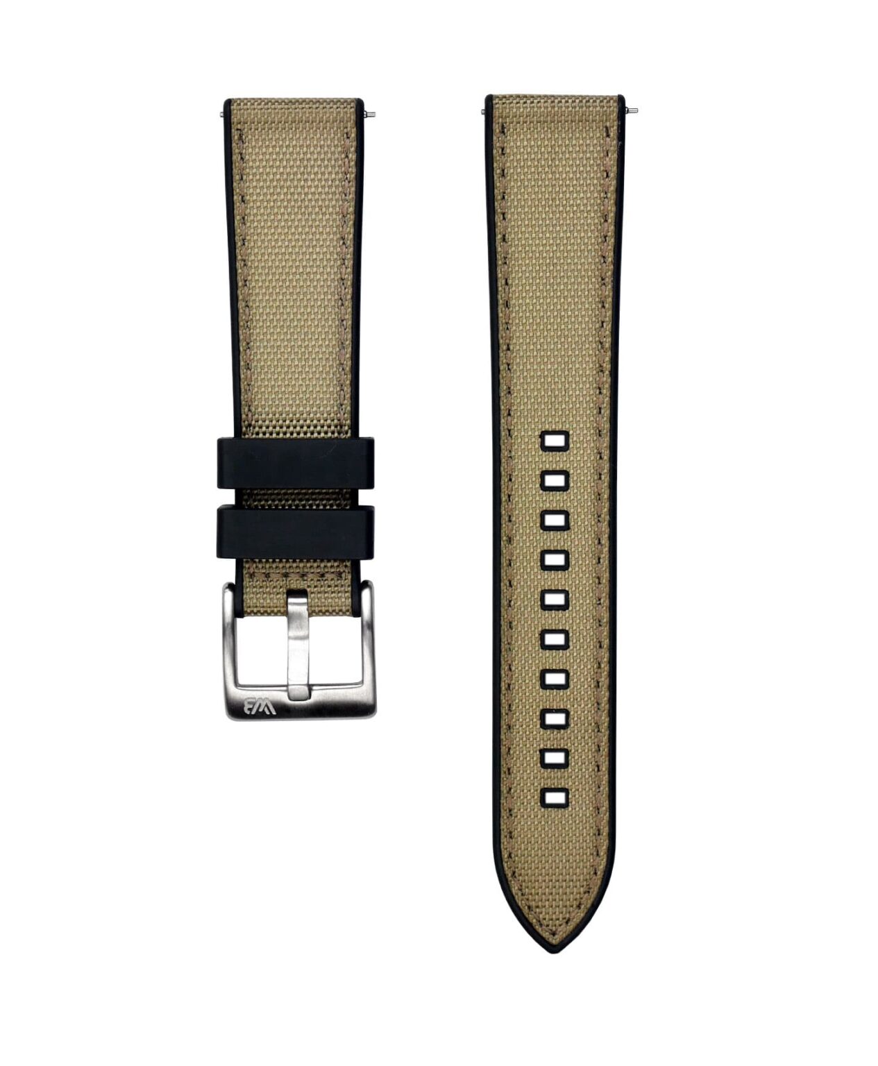 Hybrid Sailcloth/Rubber Watch Strap Khaki WB Original Watch Bands
