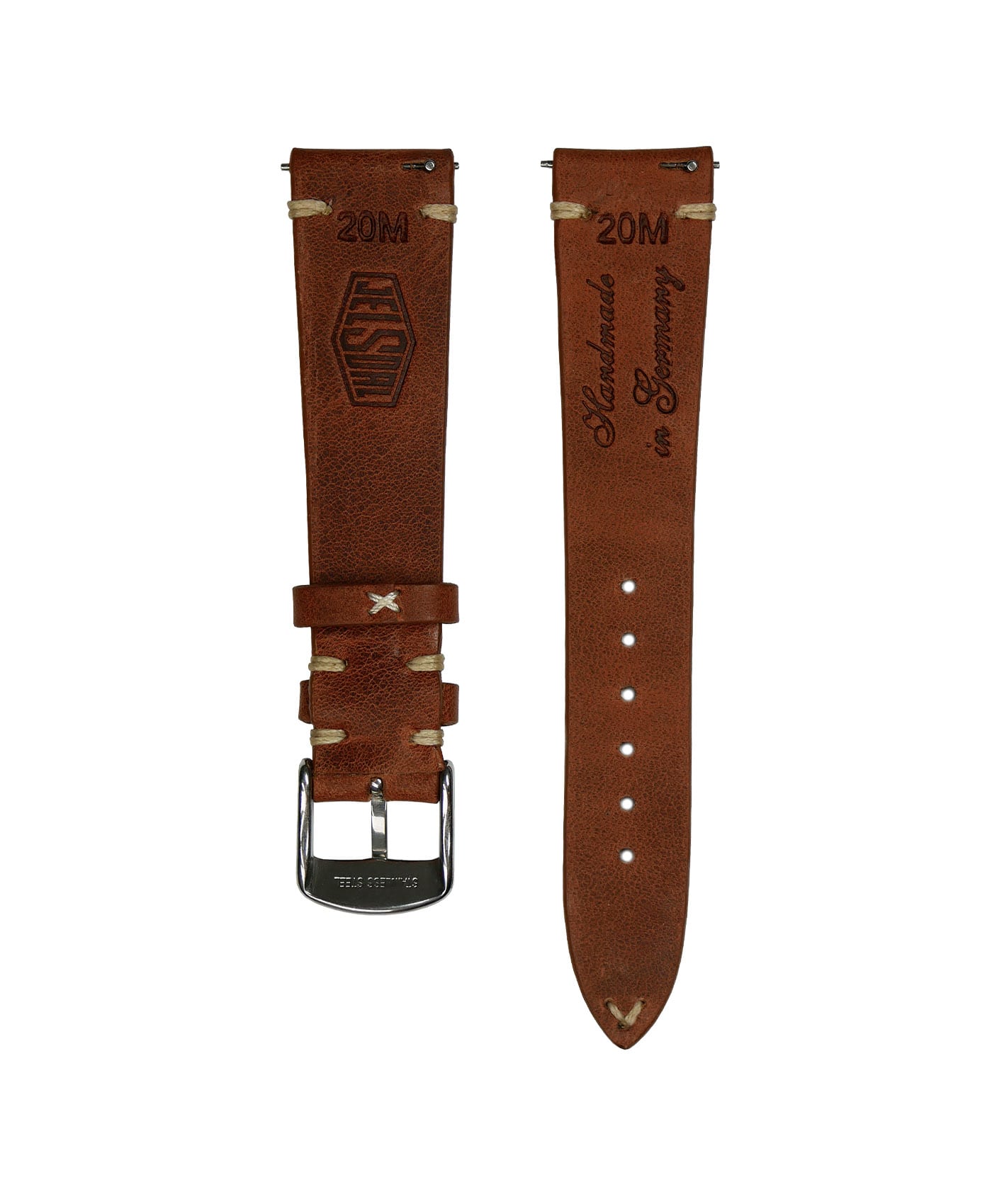 Jelsdal - Vintage Leather Watch Strap - Brown-back-min