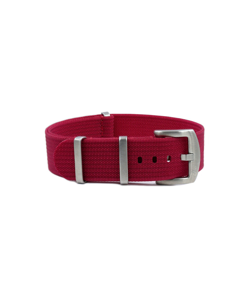 Ribbed Nato Strap - Deep Pink - Brushed | WB Original