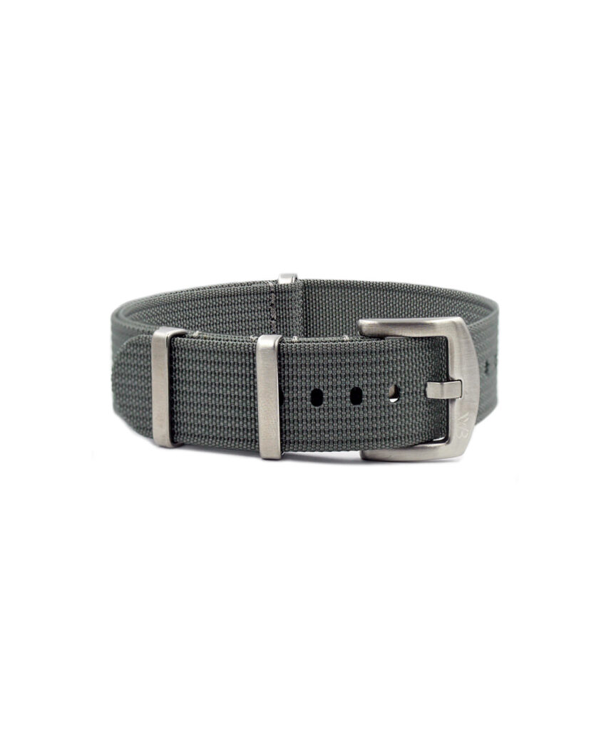 Ribbed Nato Strap - Grey - Brushed | WB Original