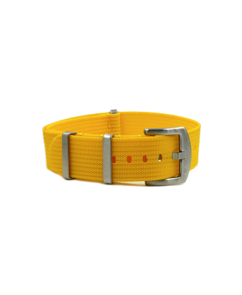 Ribbed Nato Strap - Yellow - Brushed | WB Original