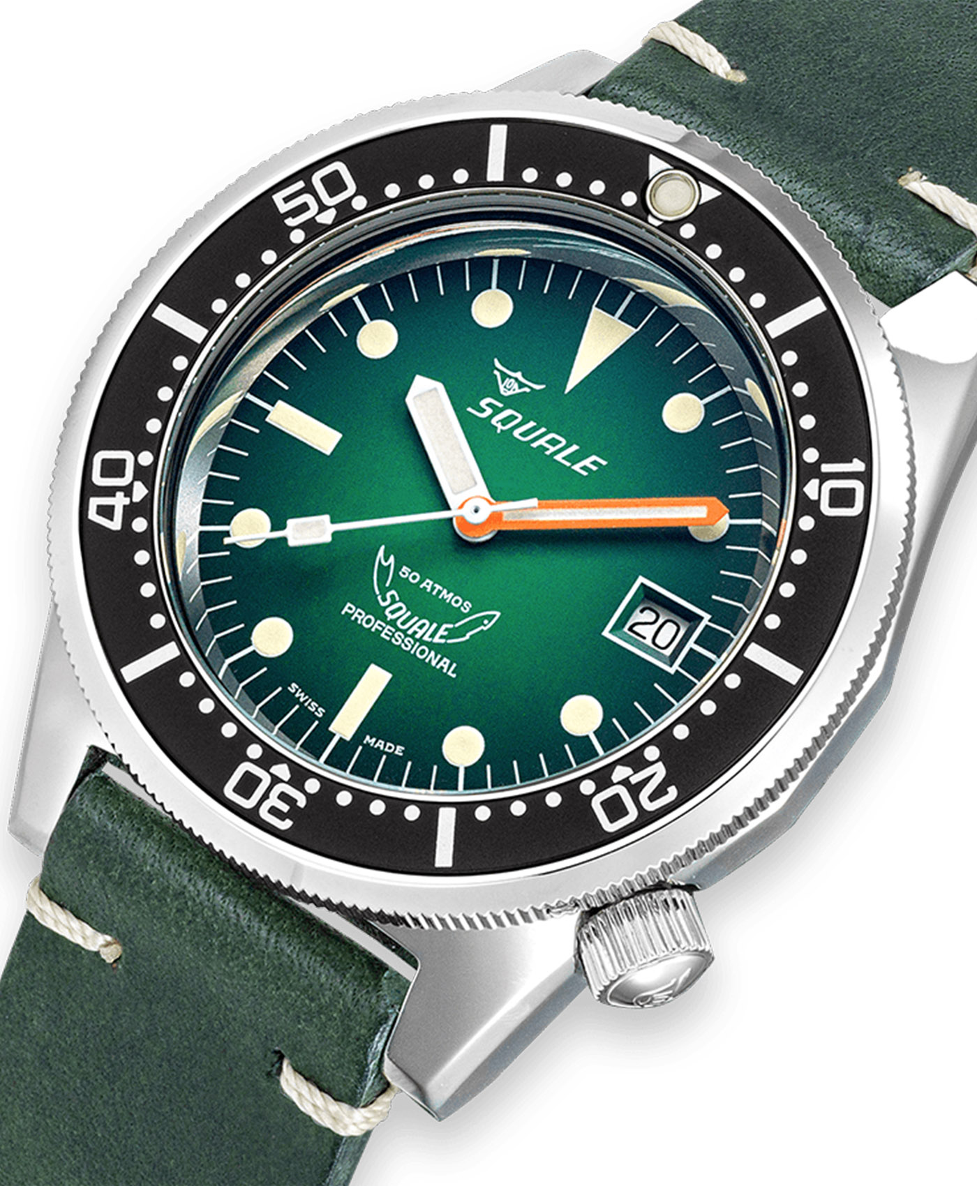 Squale - 1521 Green Ray Leather - 1521PROFGR.PVE-close up