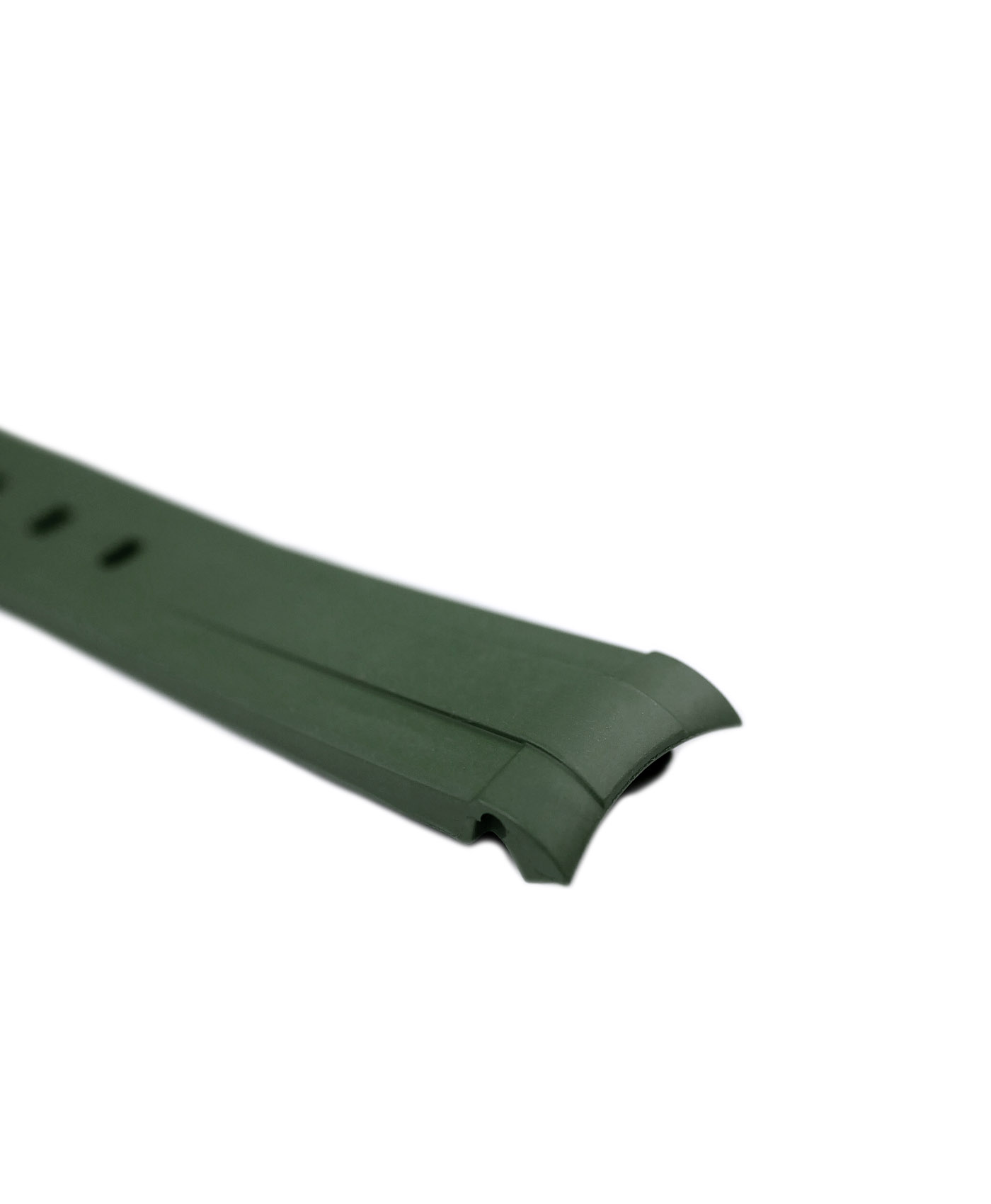 Curved-End-Rubber-Watch-Strap-Green-WB-Original-Side