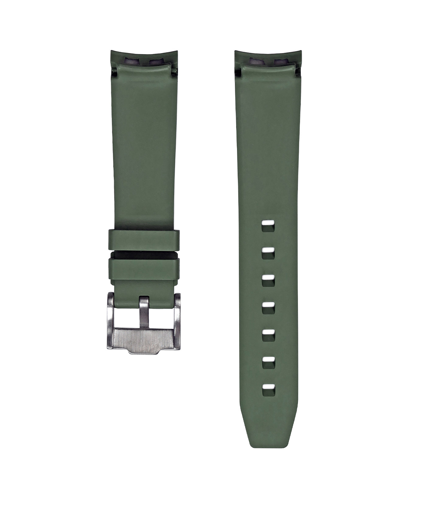 Curved-End-Rubber-Watch-Strap-Green-WB-Original-back