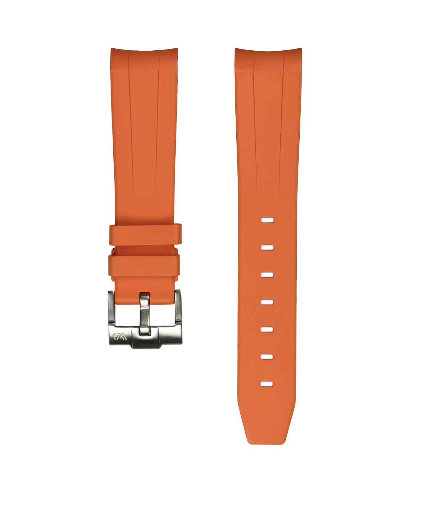 Curved-End-Rubber-Watch-Strap-Orange-WB-Original