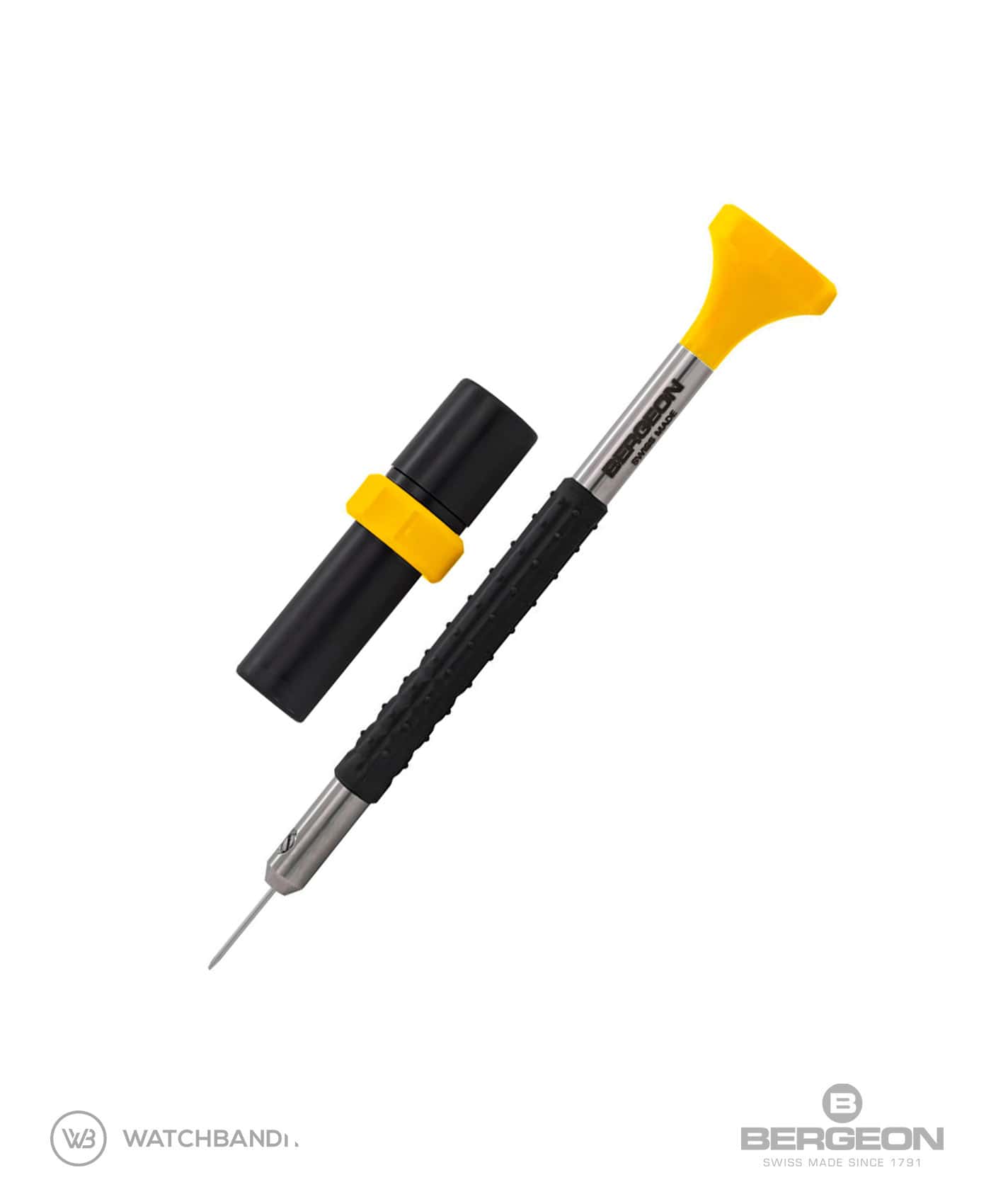 Bergeon - 6899-AT - Screwdriver - Blade 0,8 mm - Yellow - With spare blades-min