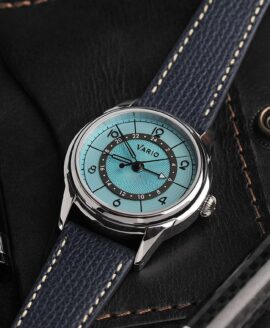 Vario - Empire Seasons True GMT - Summer Blue Automatic Dress Watch - Royal Blue Leather-min