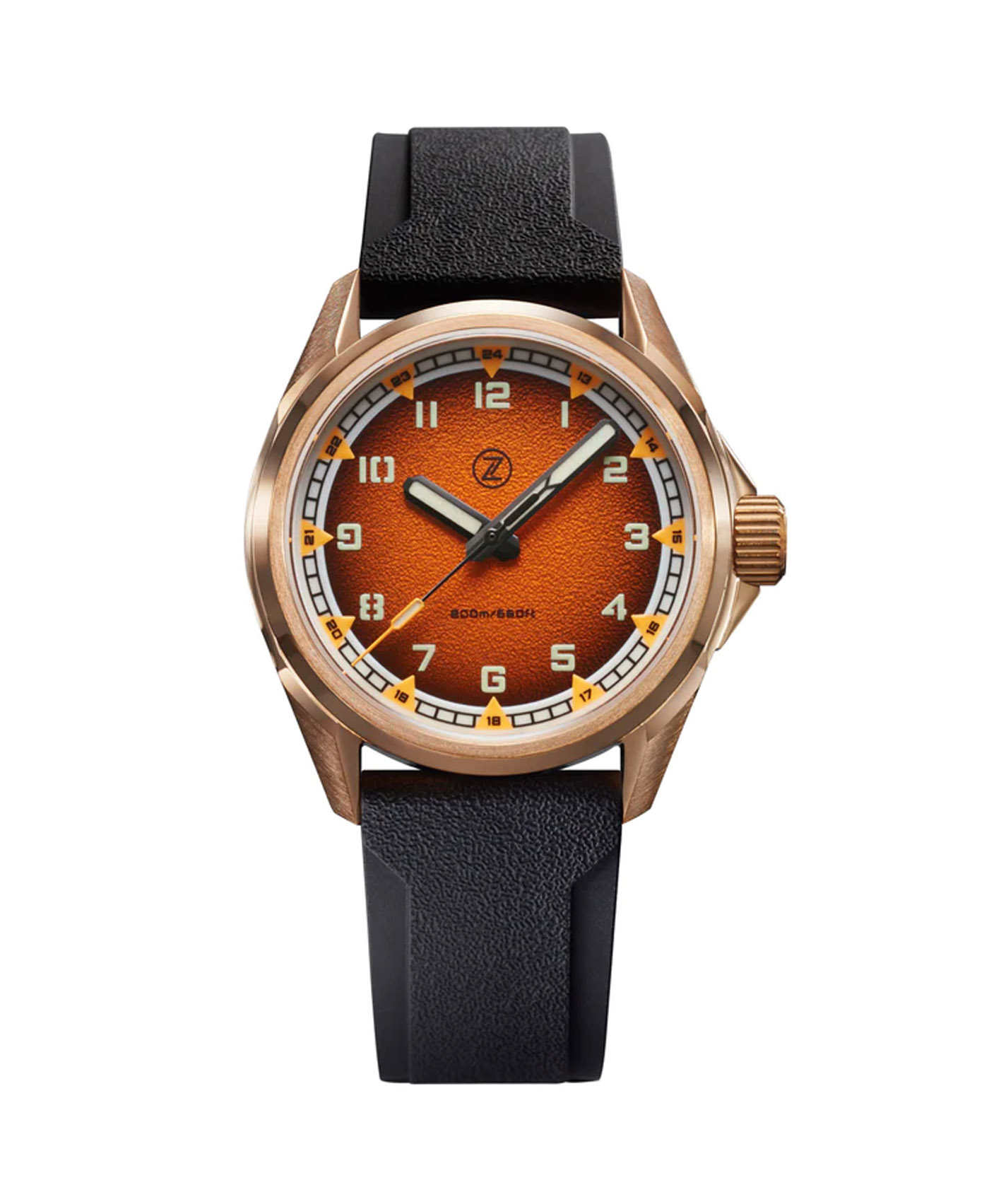 Zelos Swordfish Field 38mm Bronze Burnt Orange Watch - WatchBandit