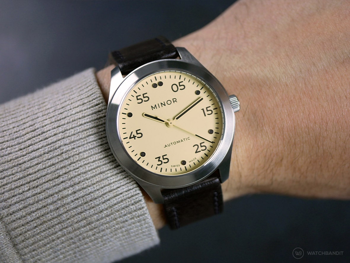 Minor-Watches-Heritage-Collection-Classic-Beige-wrist-shot-min