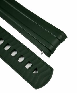 Curved End 300M Rubber Watch Strap - Green - WB Original - detail-min