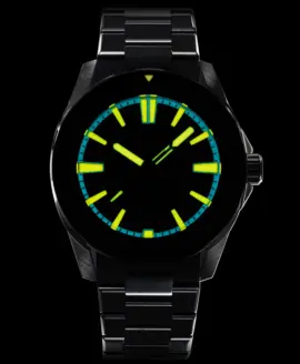 Zelos Swordfish 40mm SS DLC Meteorite Watch - WatchBandit