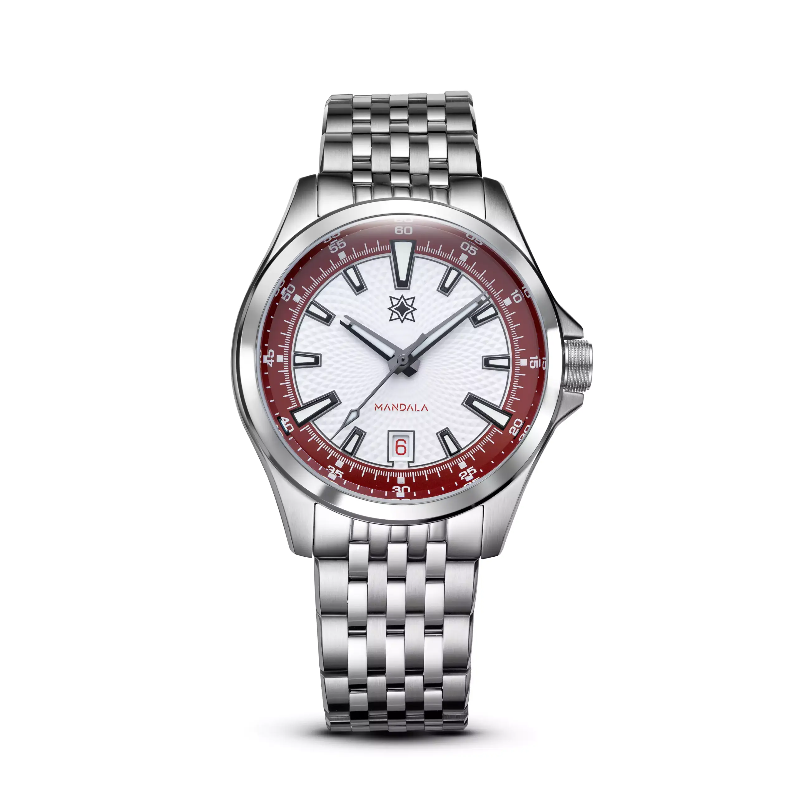 Second Hour - The Mandala Mk3 -red-white-dial-front