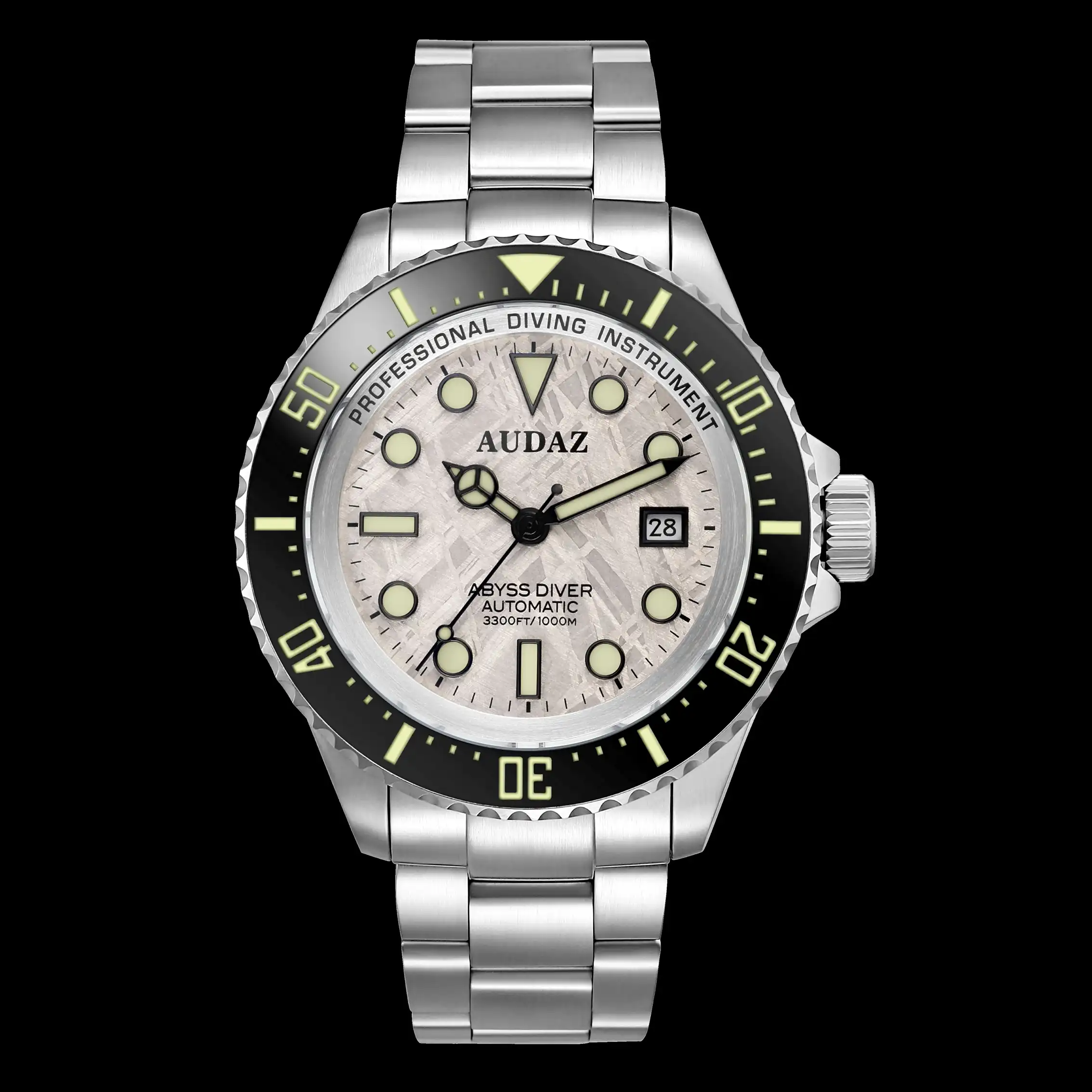 ADZ-3010-11_Front_5000x Audaz ABYSS DIVER ADZ-3010-11 Uhr mit Meteorit Zifferblatt