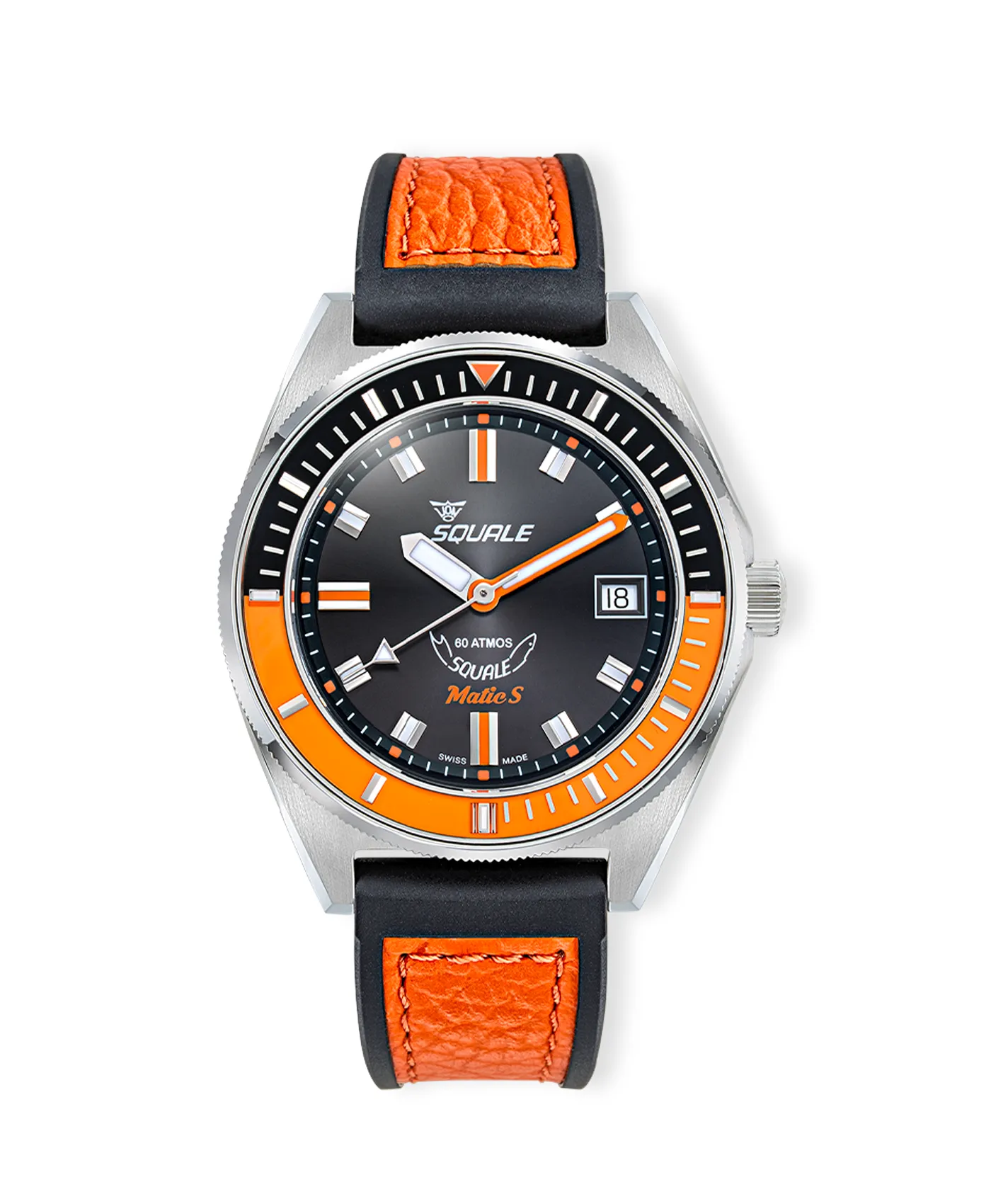 Squale - Matic S Orange - MATICBKOBK.RLOR - HydroLeather Watch Strap 2