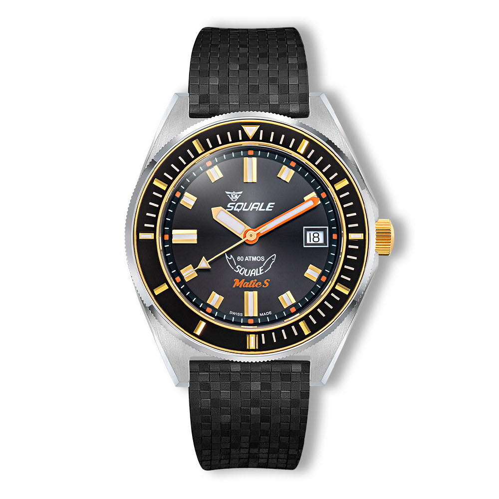 Squale - Matic S Two-Tone - MATICBKOBK.MROR - Mosaic Rubber Strap