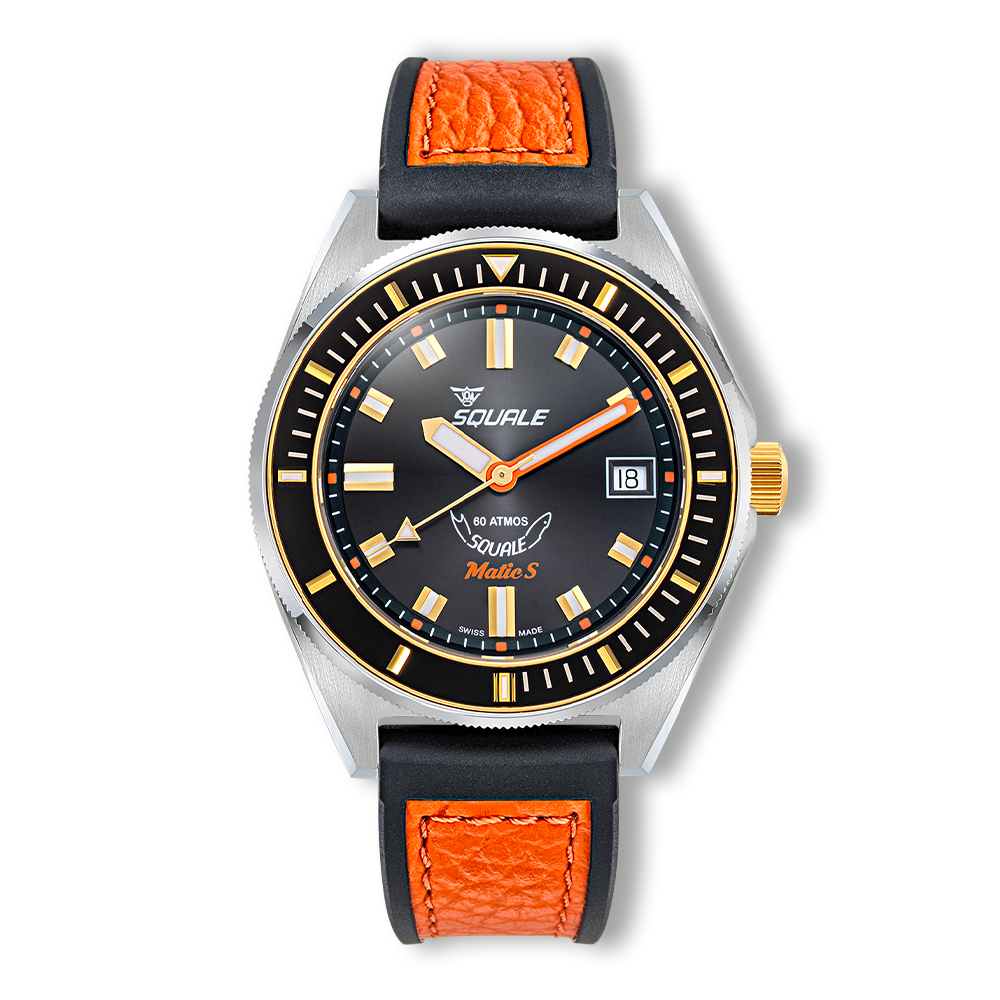 Squale - Matic S Two-Tone - MATICGBKBK.RLOR - HydroLeather Watch Strap