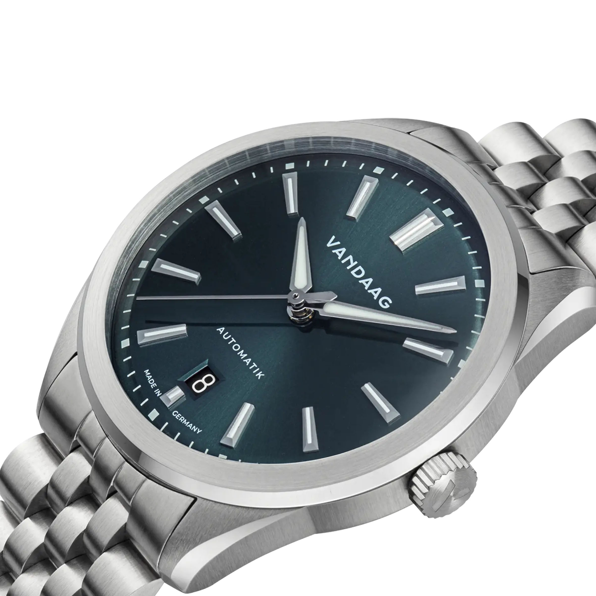 Vandaag - Baas - Harmonie - Steel Bracelet - Green Date - close up Vandaag - Baas - Harmonie - Steel Bracelet - Green Date - close up