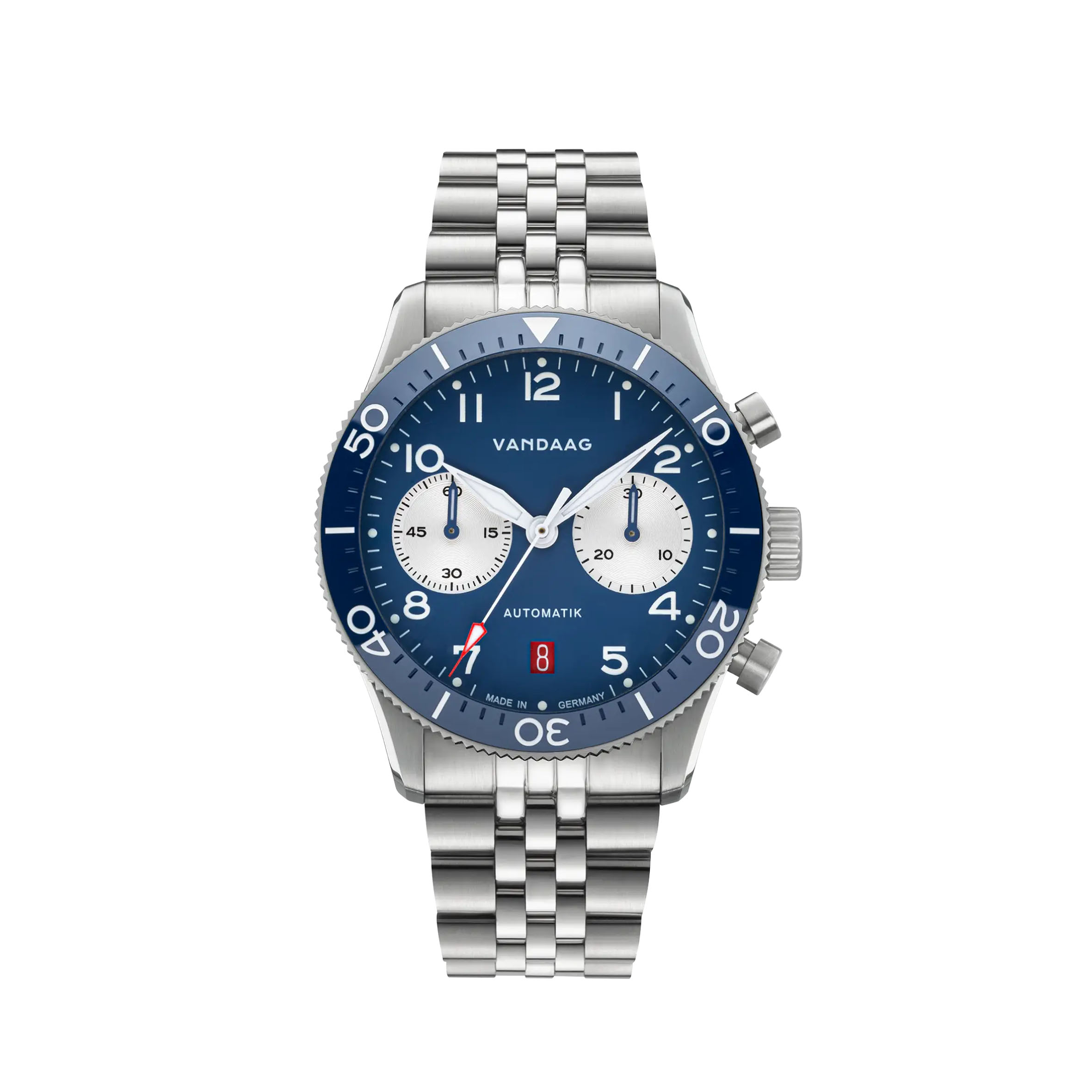 Vandaag - Schallmauer Automatik - Reverse Panda Blue - Steel Bracelet Vandaag - Schallmauer Automatik - Reverse Panda Blue - Steel Bracelet