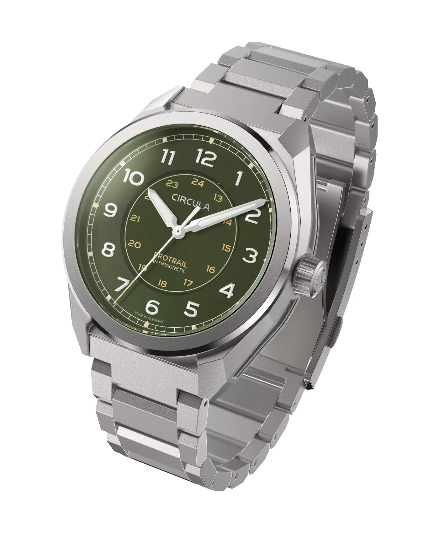 Circula ProTrail Green - steel bracelet front Circula ProTrail Green - steel bracelet front