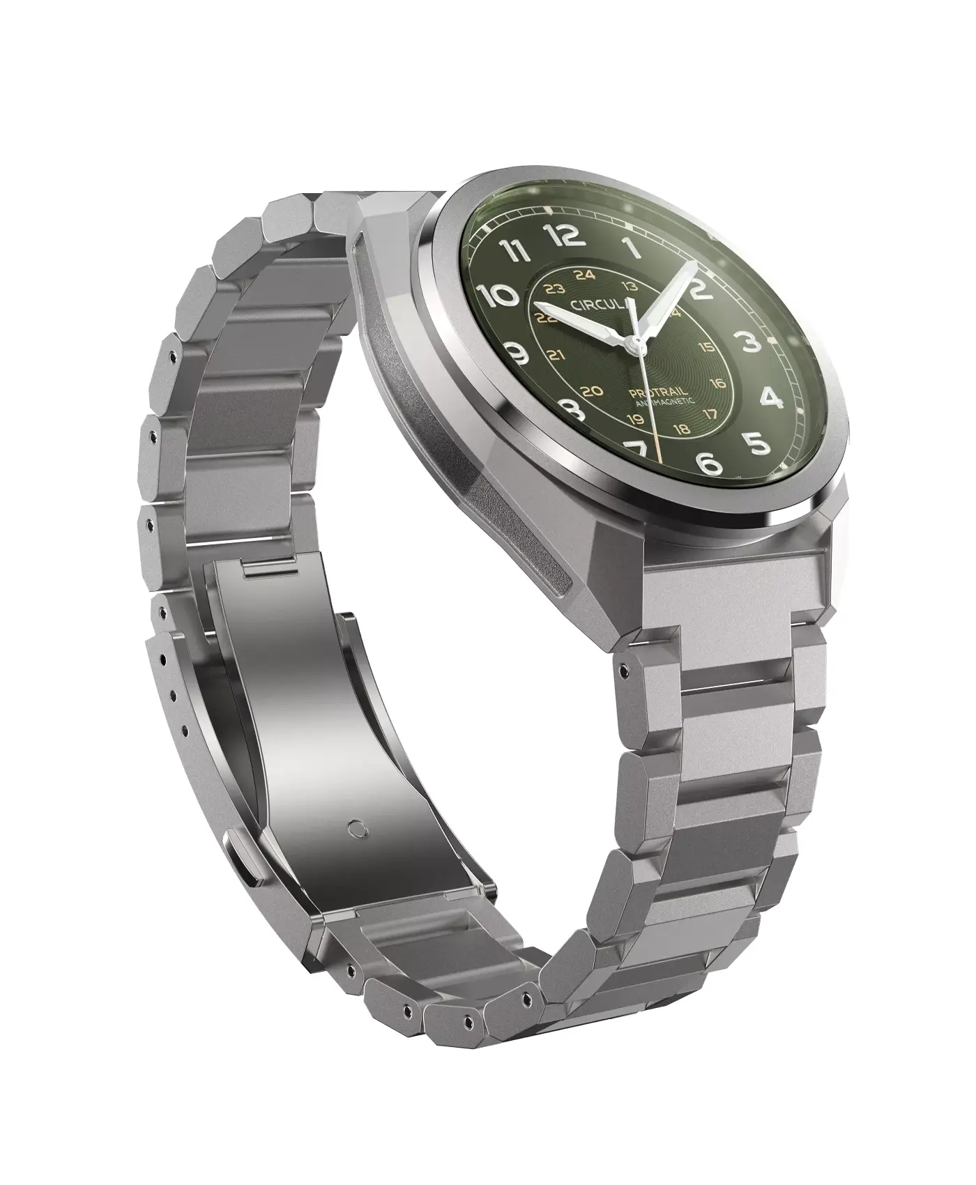 Circula ProTrail Green - steel bracelet - side Circula ProTrail Green - steel bracelet - side